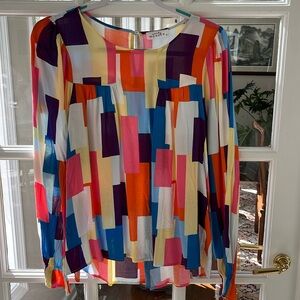 Emily wonder multicolored top long sleeve size medium